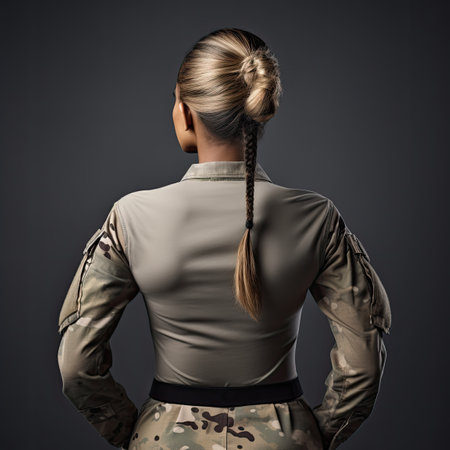 a woman in military uniformの素材