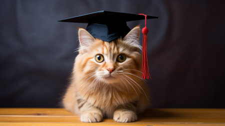 a cat wearing a graduation capの素材
