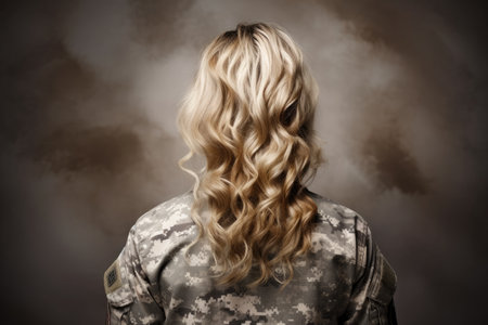 a woman in military uniformの素材