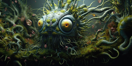 a cartoon of a creature with large eyesの素材