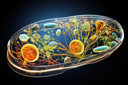 a transparent cell with different colored cellsの素材