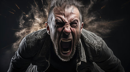 a man with his mouth openの素材