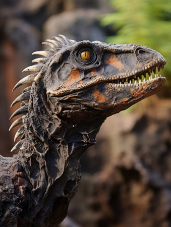 a close up of a dinosaurの素材