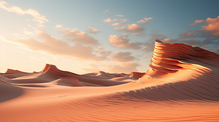 a desert with a blue skyの素材