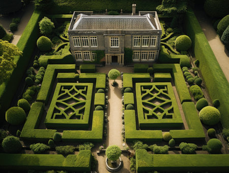 a building with a gardenの素材