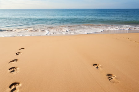 footprints in the sandの素材