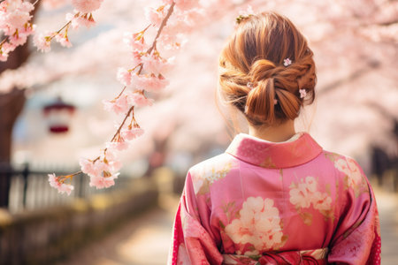 a woman wearing a pink kimono