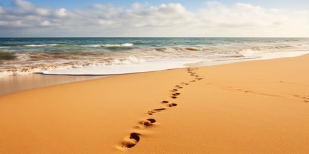 footprints in the sandの素材