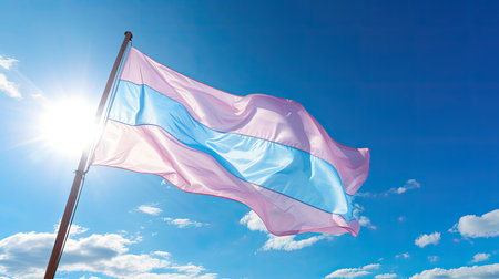 a pink and blue flagの素材