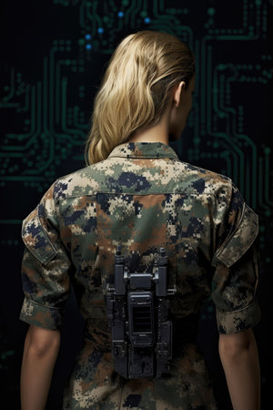 a woman in a military uniformの素材