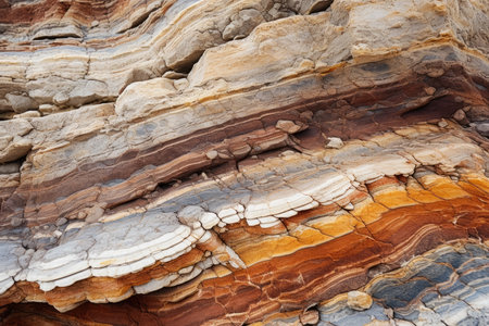 Close up view of a colorful sandstone rock formations in the desertの素材