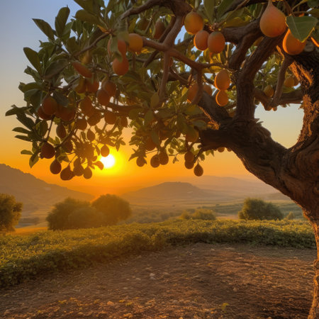 a tree with fruit on itの素材