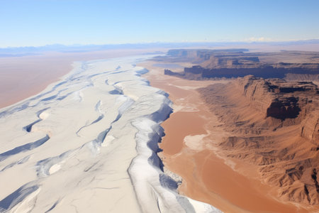 a desert landscape with sand and mountainsの素材