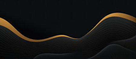 a black and gold wavy linesの素材