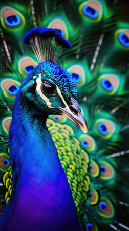 a close up of a peacockの素材