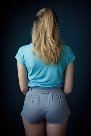 a woman with long blonde hairの素材