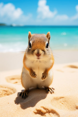 a small animal on a beachの素材