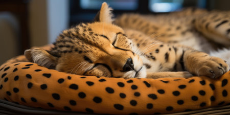 a cat lying on a blanketの素材