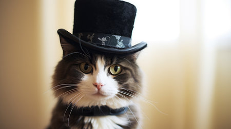 a cat wearing a hatの素材