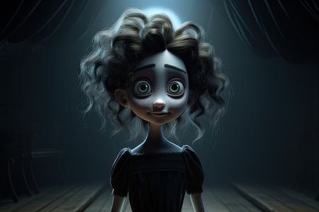 a toy doll with a black dressの素材