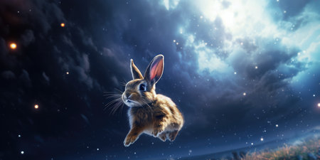 a rabbit in spaceの素材