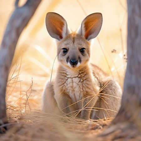 a fox sitting in a treeの素材
