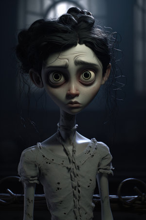 a doll with large eyesの素材