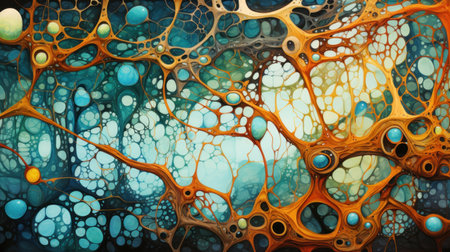 a colorful design on a wallの素材