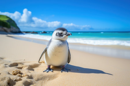 a penguin on a beachの素材