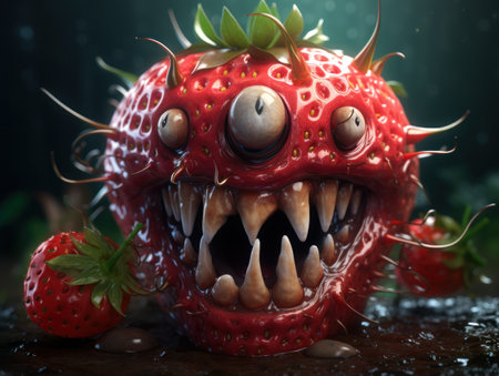 a red and black fruitの素材