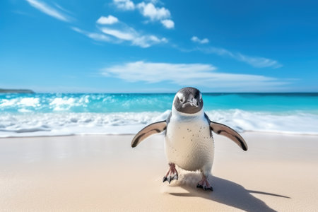 a bird walking on a beachの素材