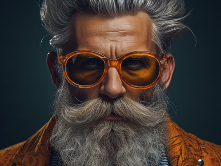 a man with a beard and sunglassesの素材