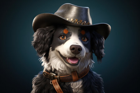 a dog wearing a hatの素材