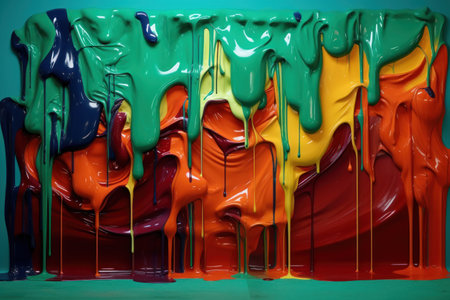 a group of colorful horsesの素材