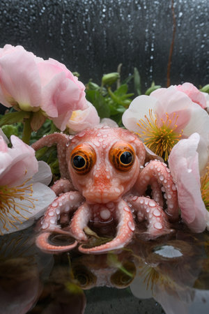 a frog on a flowerの素材