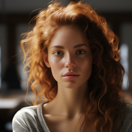 a woman with long hairの素材