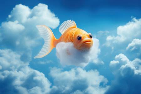a goldfish in the skyの素材
