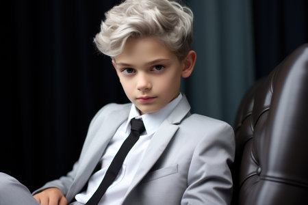 a boy in a suit and tieの素材