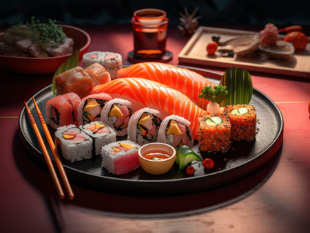 a plate of sushiの素材
