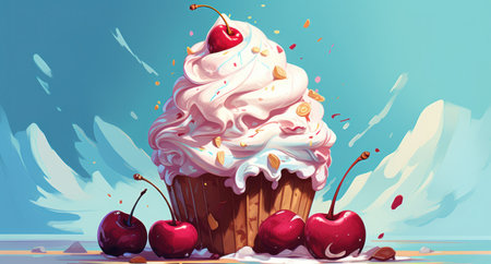 a cartoon of a person with applesの素材