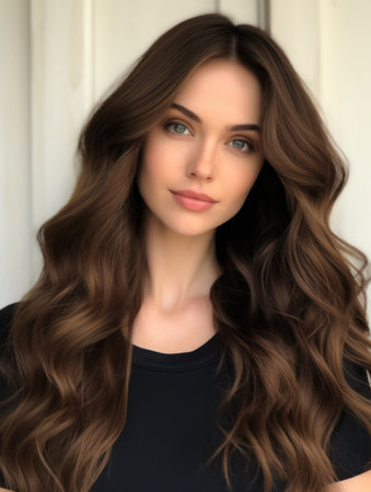 a woman with long hairの素材