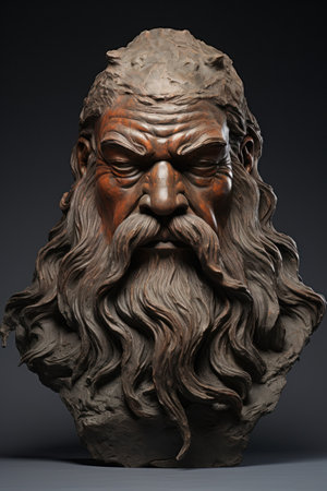 a statue of a bearded manの素材