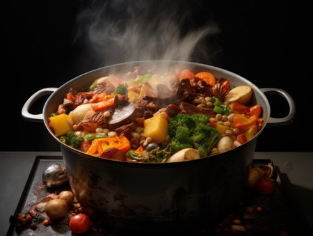a pot of foodの素材