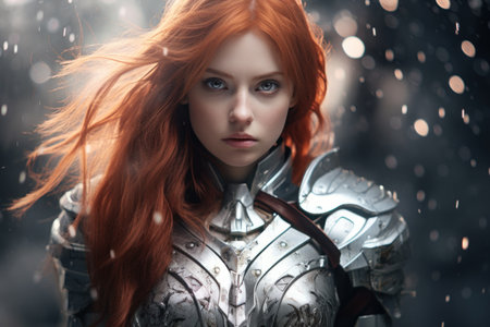 a woman with red hairの素材