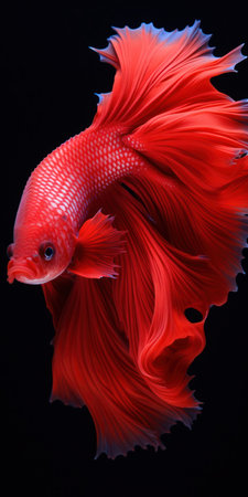 a close up of a red fishの素材