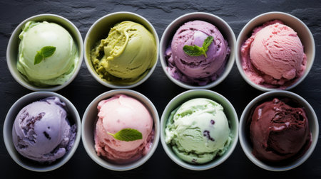 a group of small cups with food in themの素材