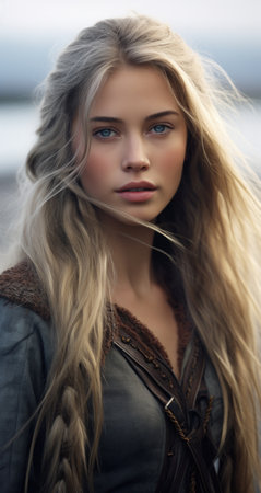 a woman with long hairの素材