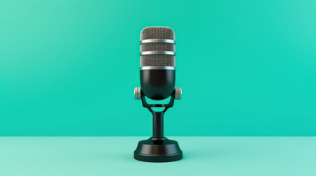 a microphone on a tableの素材