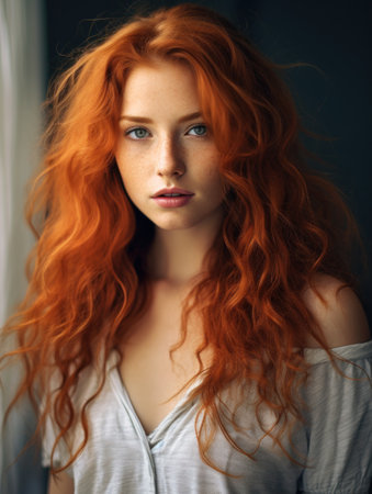 a woman with long hairの素材