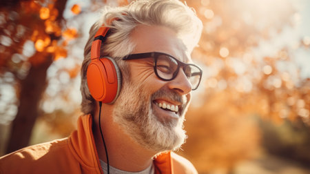 a man wearing headphonesの素材